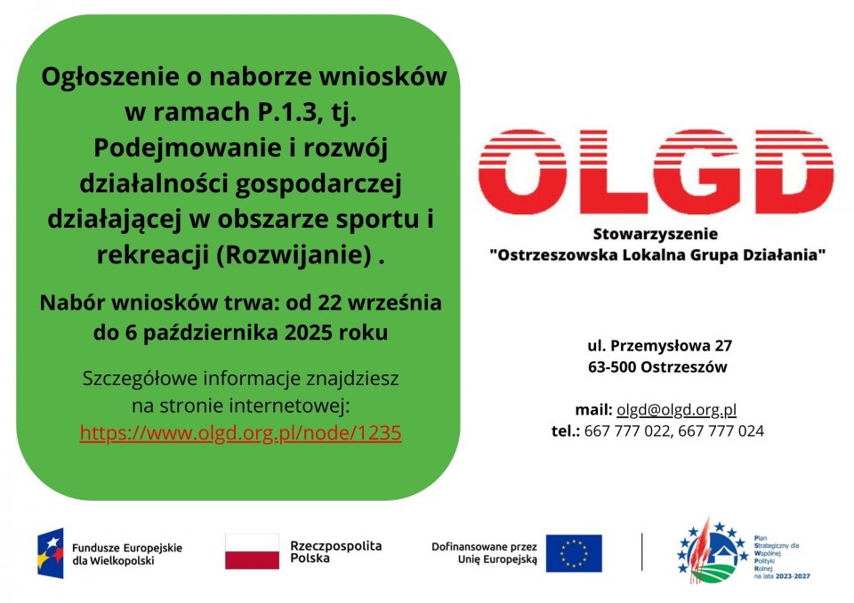 Ogłoszenie o naborze wniosków